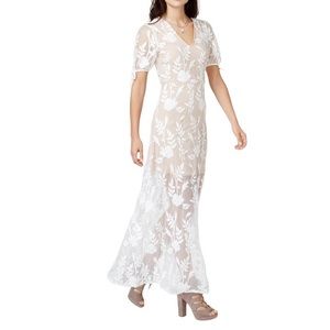 Endless Rose | Embroidered White Maxi dress | S